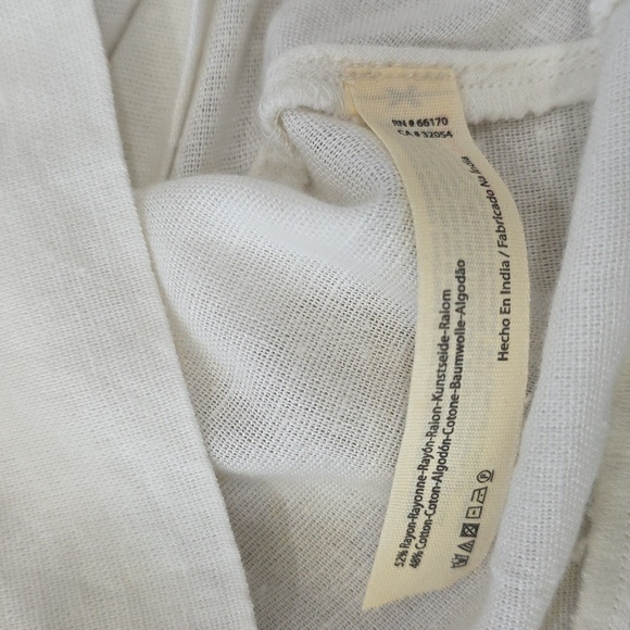 White Sleeveless V-Neck Lace-Up Side Mini Beach Cover Up - Picture 7 of 10